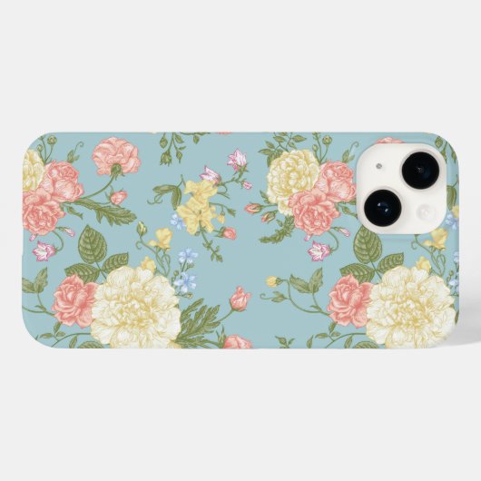 Garden Peony Floral Pattern Case-Mate iPhone Hülle (Rückseite (Horizontal))