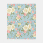 Garden Peony Floral Pattern Fleecedecke (Vorderseite)
