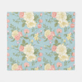 Garden Peony Floral Pattern Fleecedecke (Vorderseite (Horizontal))