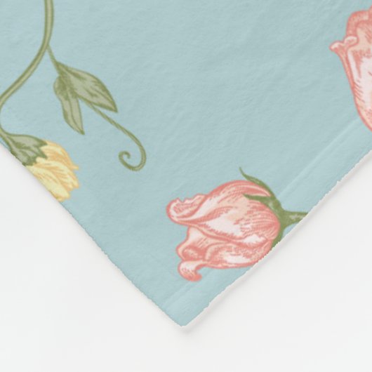 Garden Peony Floral Pattern Fleecedecke (Ecke)