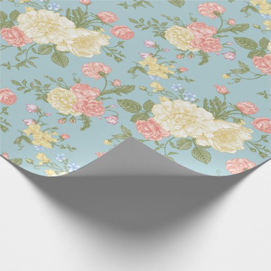 Garden Peony Floral Pattern Geschenkpapier (Ecke)