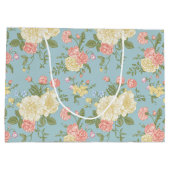 Garden Peony Floral Pattern Große Geschenktüte (Rückseite)