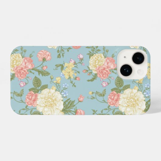 Garden Peony Floral Pattern iPhone Hülle (Rückseite (Horizontal))