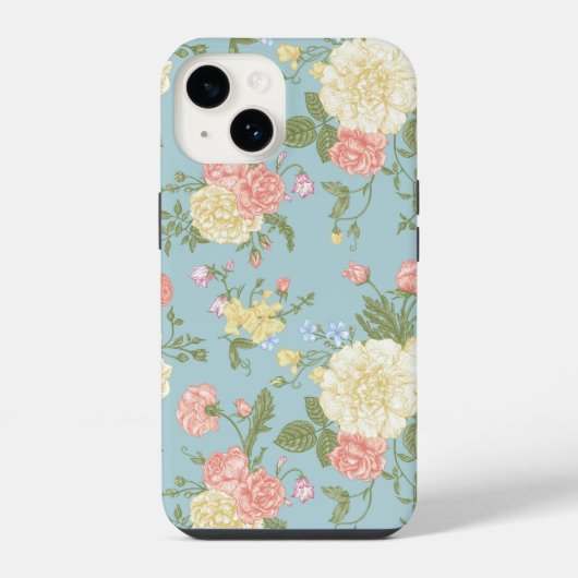 Garden Peony Floral Pattern iPhone Hülle (Rückseite)