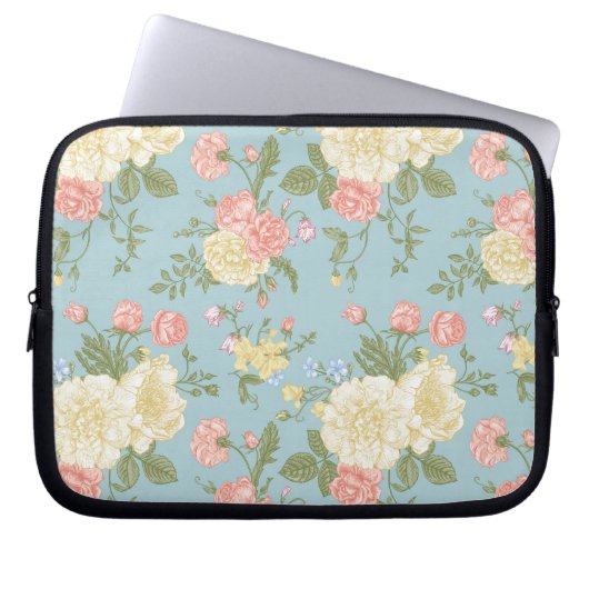 Garden Peony Floral Pattern Laptopschutzhülle (Vorderseite)