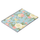 Garden Peony Floral Pattern Notizblock (Linke Seite)
