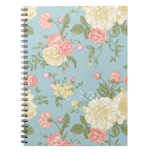 Garden Peony Floral Pattern Notizblock (Vorderseite)