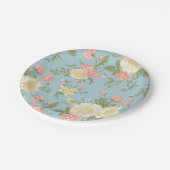 Garden Peony Floral Pattern Pappteller (Schrägansicht)