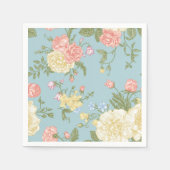 Garden Peony Floral Pattern Serviette (Vorderseite)