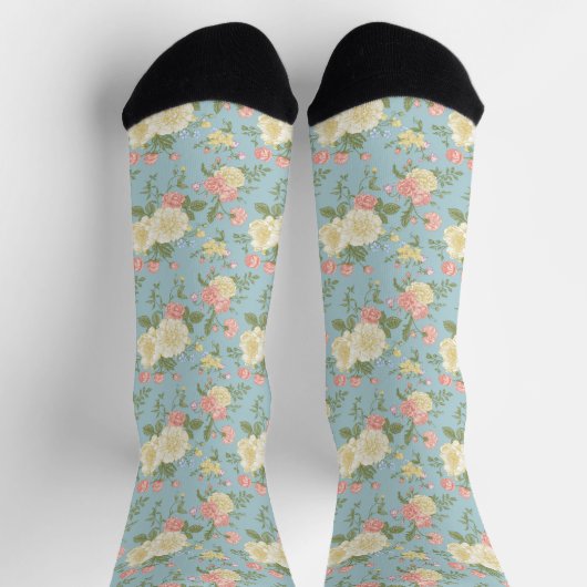 Garden Peony Floral Pattern Socken (Oben)