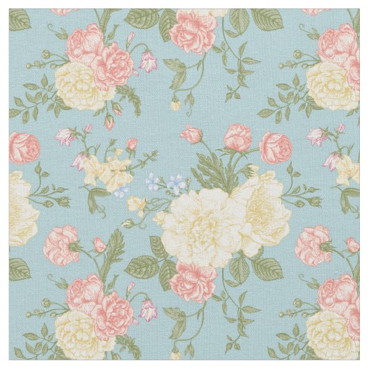 Garden Peony Floral Pattern Stoff (Nahaufnahme)