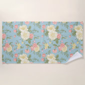 Garden Peony Floral Pattern Strandtuch (Vorderseite)