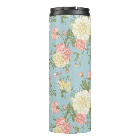 Garden Peony Floral Pattern Thermosbecher (Rückseite)