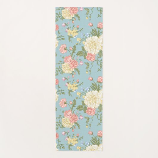 Garden Peony Floral Pattern Yogamatte (Vorderseite)