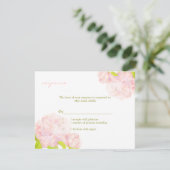 Garden Peony Pink Wedding RSVP Card Karte (Stehend Vorderseite)
