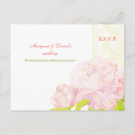 Garden Peony Summer Wedding RSVP Einladungspostkarte