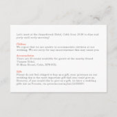 Garden Picnic Minimalistisch Black and White Weddi Begleitkarte (Rückseite)