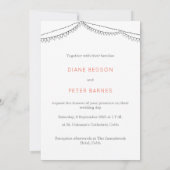 Garden Picnic Minimalistisch Black and White Weddi Einladung (Rückseite)