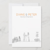 Garden Picnic Minimalistisch Black and White Weddi Einladung (Vorderseite)