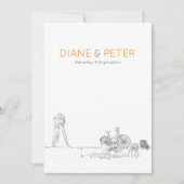 Garden Picnic Minimalistisch Black and White Weddi Einladung (Vorderseite)