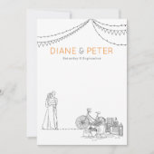 Garden Picnic Minimalistisch Black and White Weddi Einladung (Vorderseite)