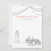 Garden Picnic Minimalistisch Black and White Weddi Einladung (Vorderseite)