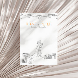 Garden Picnic Minimalistisch Black and White Weddi Einladung