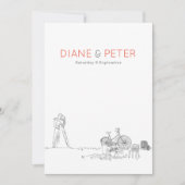 Garden Picnic Minimalistisch Black and White Weddi Einladung (Vorderseite)