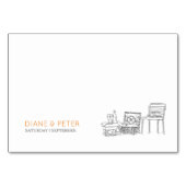 Garden Picnic Minimalistisch Black and White Weddi Tischnummer (Rückseite)