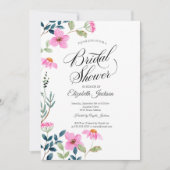 Garden Pink Blume Brautparty Einladung (Vorderseite)