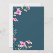 Garden Pink Blume Champagne Glass Wedding Einladung (Rückseite)