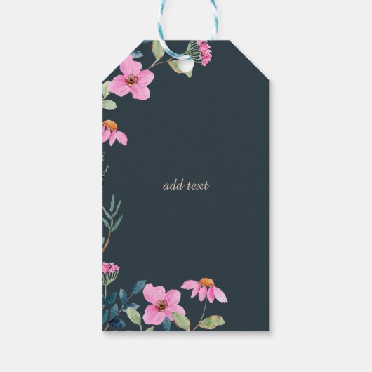 Garden Pink Blume Geschenkanhänger (Rückseite)