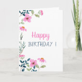 Garden Pink Blume Karte (Vorderseite)