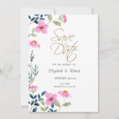 Garden Pink Blume Save the Date (Vorderseite)