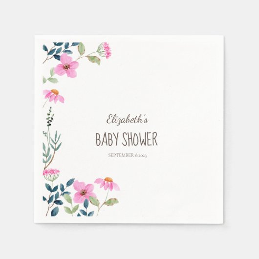 Garden Pink Blume Serviette (Vorderseite)