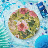 Garden Pink Coneflowers Green Blätter Party Pappteller (Party)