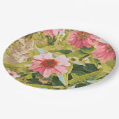 Garden Pink Coneflowers Green Blätter Party Pappteller (Schrägansicht)