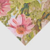 Garden Pink Conflices on Green Blätter Art Seidenpapier (Detail)