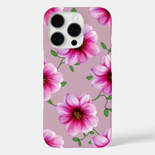 Garden Pink Dahlia Blume auf beliebiger Farbe Case-Mate iPhone Hülle (Rückseite)
