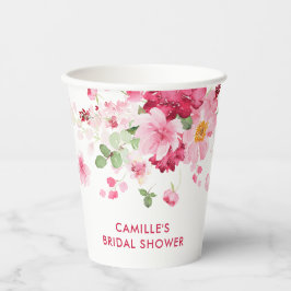 Garden Pink Floral Brautparty Pappbecher