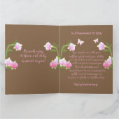 Garden Pink Floral Butterfly 1 Lady Jubiläum Karte (Innenseite)