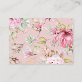 Garden Pink Floral Diaper Raffle Begleitkarte (Rückseite)