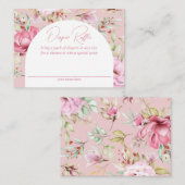 Garden Pink Floral Diaper Raffle Begleitkarte (Vorne/Hinten)