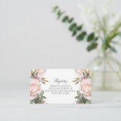 Garden Pink Floral Registry Card Begleitkarte (Stehend Vorderseite)