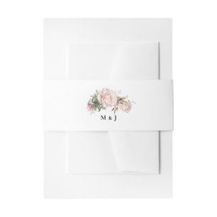 Garden Pink Floral Wedding Einladungsbanderole