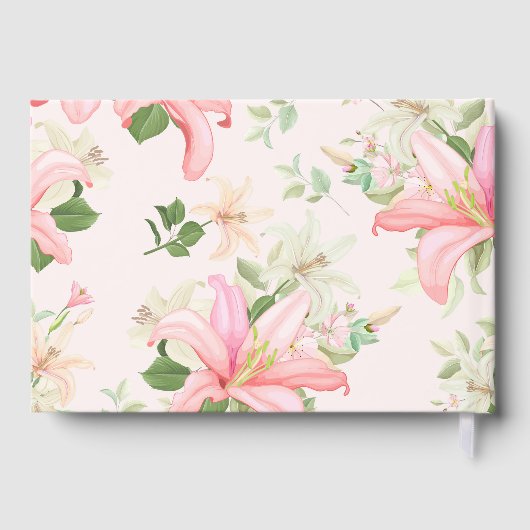 Garden Pink Summer Rose Floral 60th Birthday Foil Gästebuch (Rückseite)