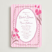 Garden Pink Whimsical Hand bemalt Brautparty Einladung