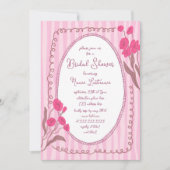 Garden Pink Whimsical Hand bemalt Brautparty Einladung (Vorderseite)