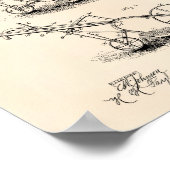 Garden Plow 1886 Patent Art Old Peper Poster (Ecke)