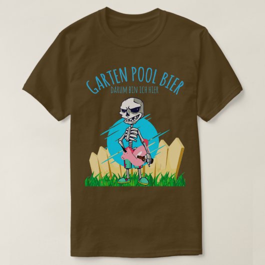 Garden Pool Lifeguard Bier Hop T-Shirt (Design vorne)